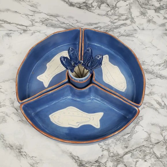 Dept 56 Serving Set 8pc Fish - Picture 3 of 7